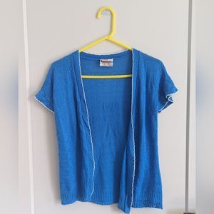 Vintage cardi blue and white M